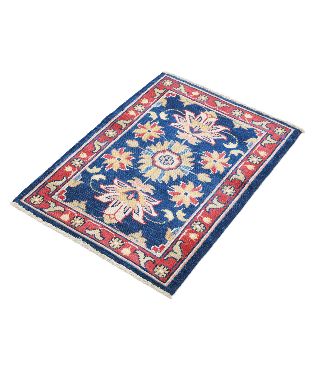 Ziegler 2'1'' X 2'10'' Hand-Knotted Wool Rug 2'1'' x 2'10'' (63 X 85) / Blue / Red