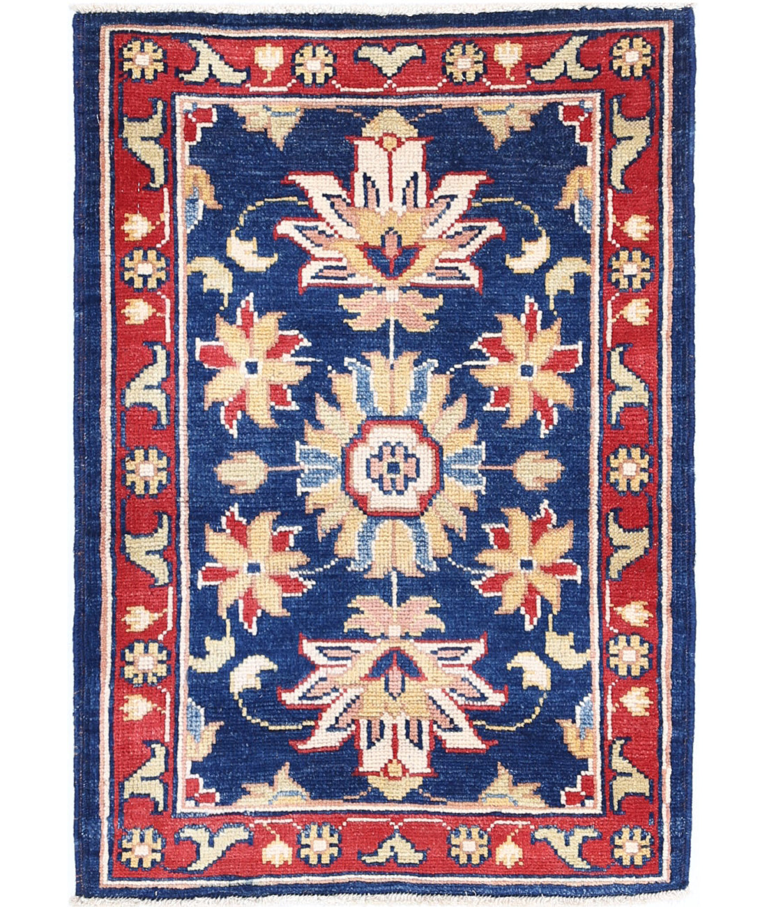 Ziegler 2'1'' X 2'10'' Hand-Knotted Wool Rug 2'1'' x 2'10'' (63 X 85) / Blue / Red