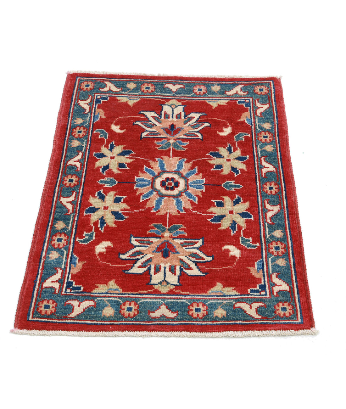 Ziegler 2'1'' X 2'10'' Hand-Knotted Wool Rug 2'1'' x 2'10'' (63 X 85) / Red / Blue