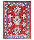 Ziegler 2'1'' X 2'10'' Hand-Knotted Wool Rug 2'1'' x 2'10'' (63 X 85) / Red / Blue