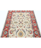 Ziegler 4'0'' X 5'8'' Hand-Knotted Wool Rug 4'0'' x 5'8'' (120 X 170) / Ivory / Red