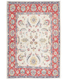 Ziegler 4'0'' X 5'8'' Hand-Knotted Wool Rug 4'0'' x 5'8'' (120 X 170) / Ivory / Red