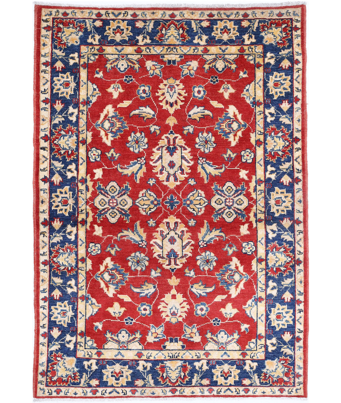 Ziegler 3'10'' X 5'8'' Hand-Knotted Wool Rug 3'10'' x 5'8'' (115 X 170) / Red / Blue