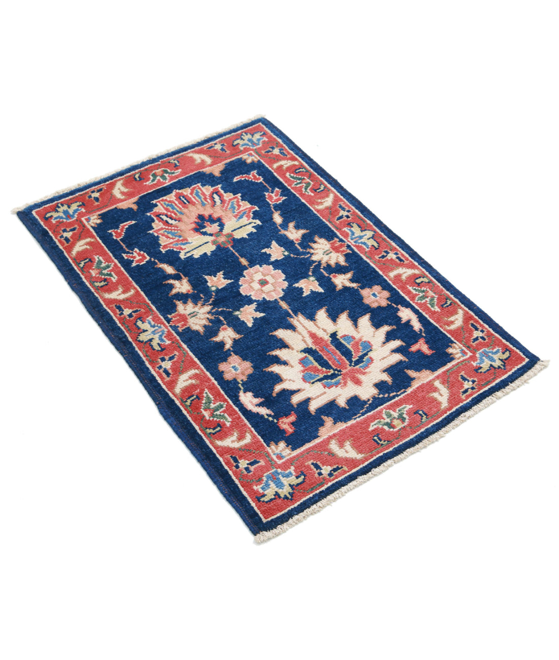 Ziegler 1'11'' X 2'11'' Hand-Knotted Wool Rug 1'11'' x 2'11'' (58 X 88) / Blue / Red