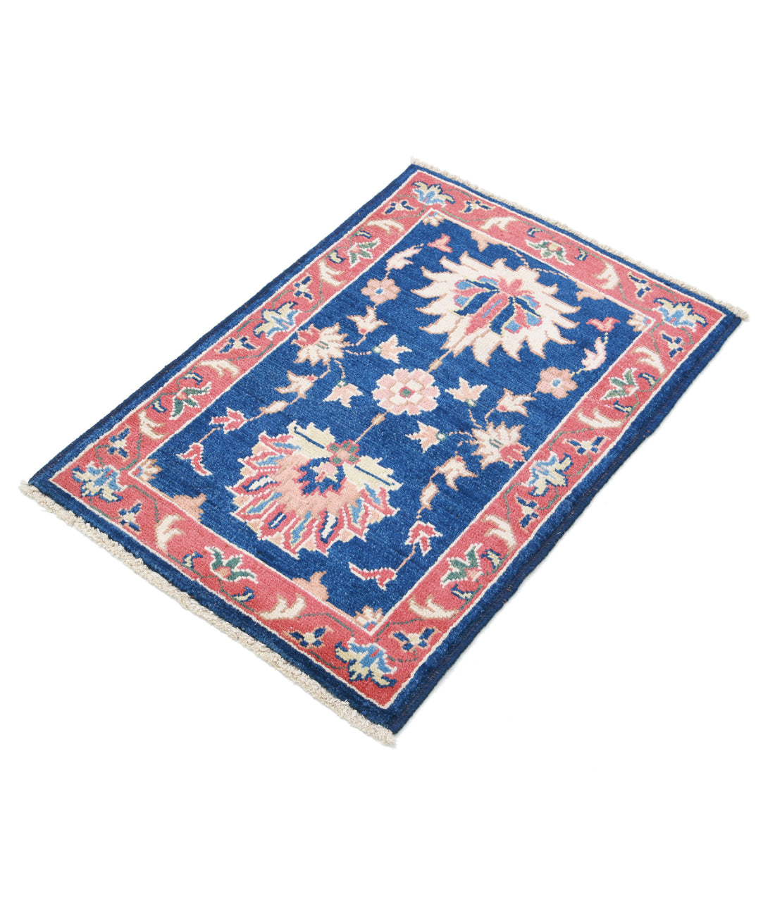 Ziegler 1'11'' X 2'11'' Hand-Knotted Wool Rug 1'11'' x 2'11'' (58 X 88) / Blue / Red