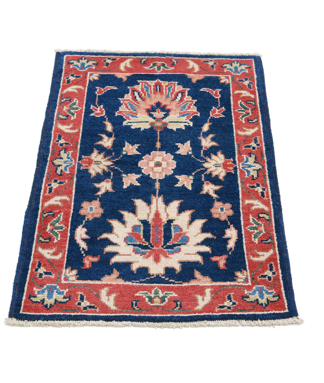 Ziegler 1'11'' X 2'11'' Hand-Knotted Wool Rug 1'11'' x 2'11'' (58 X 88) / Blue / Red