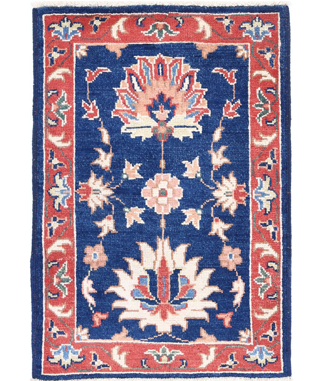 Ziegler 1'11'' X 2'11'' Hand-Knotted Wool Rug 1'11'' x 2'11'' (58 X 88) / Blue / Red