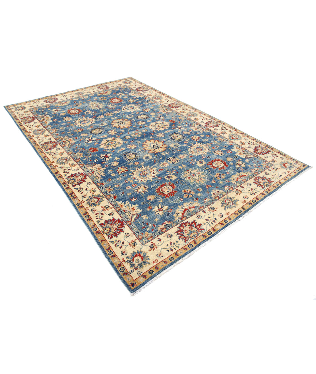 Ziegler 6'6'' X 9'6'' Hand-Knotted Wool Rug 6'6'' x 9'6'' (195 X 285) / Blue / N/A