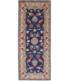 Ziegler 2'6'' X 6'6'' Hand-Knotted Wool Rug 2'6'' x 6'6'' (75 X 195) / Blue / N/A