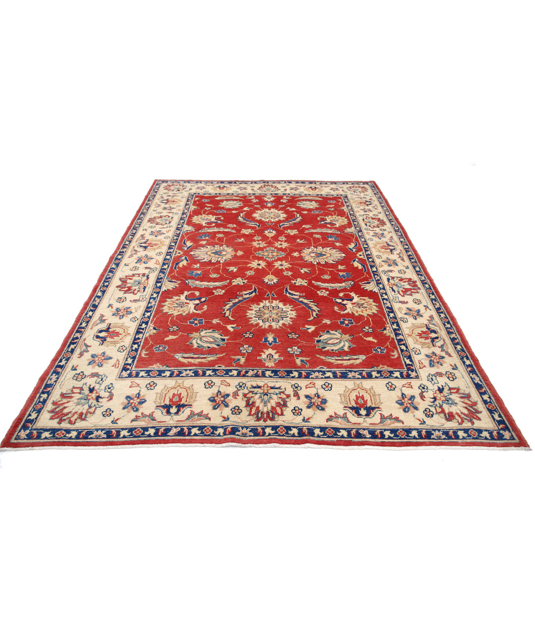 Ziegler 6'6'' X 8'10'' Hand-Knotted Wool Rug 6'6'' x 8'10'' (195 X 265) / Red / Ivory