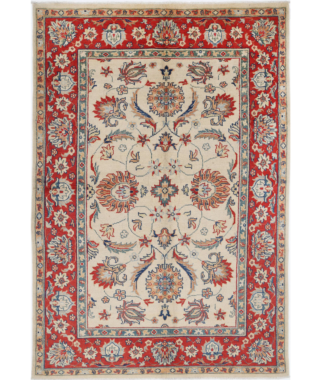 Ziegler 5'7'' X 7'11'' Hand-Knotted Wool Rug 5'7'' x 7'11'' (168 X 238) / Ivory / N/A