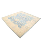 Ziegler 7'9'' X 7'9'' Hand-Knotted Wool Rug 7'9'' x 7'9'' (233 X 233) / Blue / Ivory