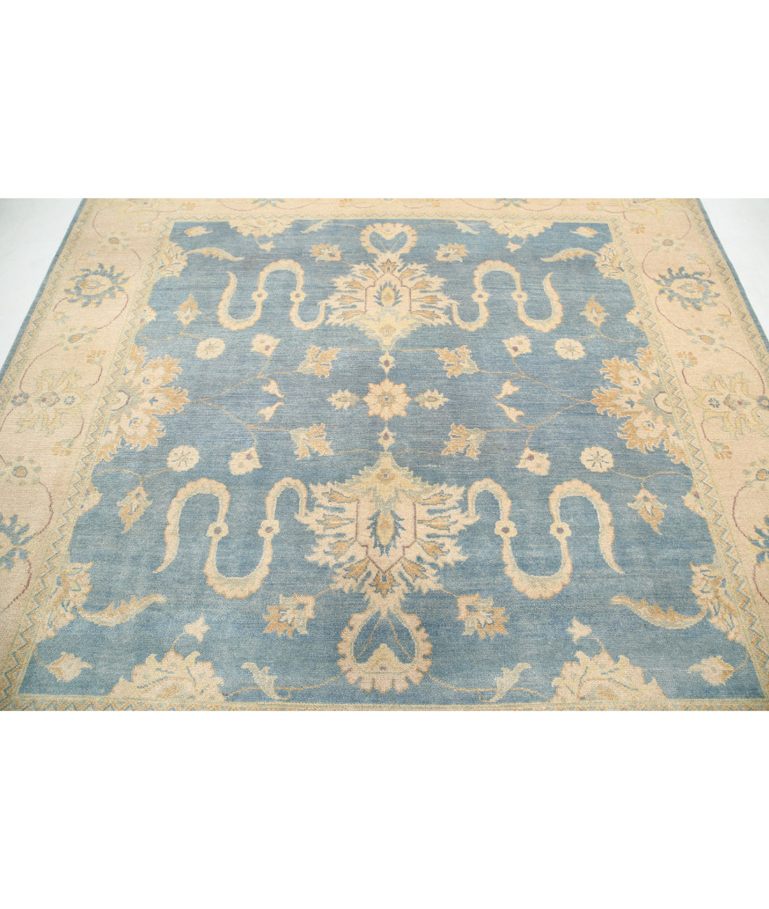 Ziegler 7'9'' X 7'9'' Hand-Knotted Wool Rug 7'9'' x 7'9'' (233 X 233) / Blue / Ivory