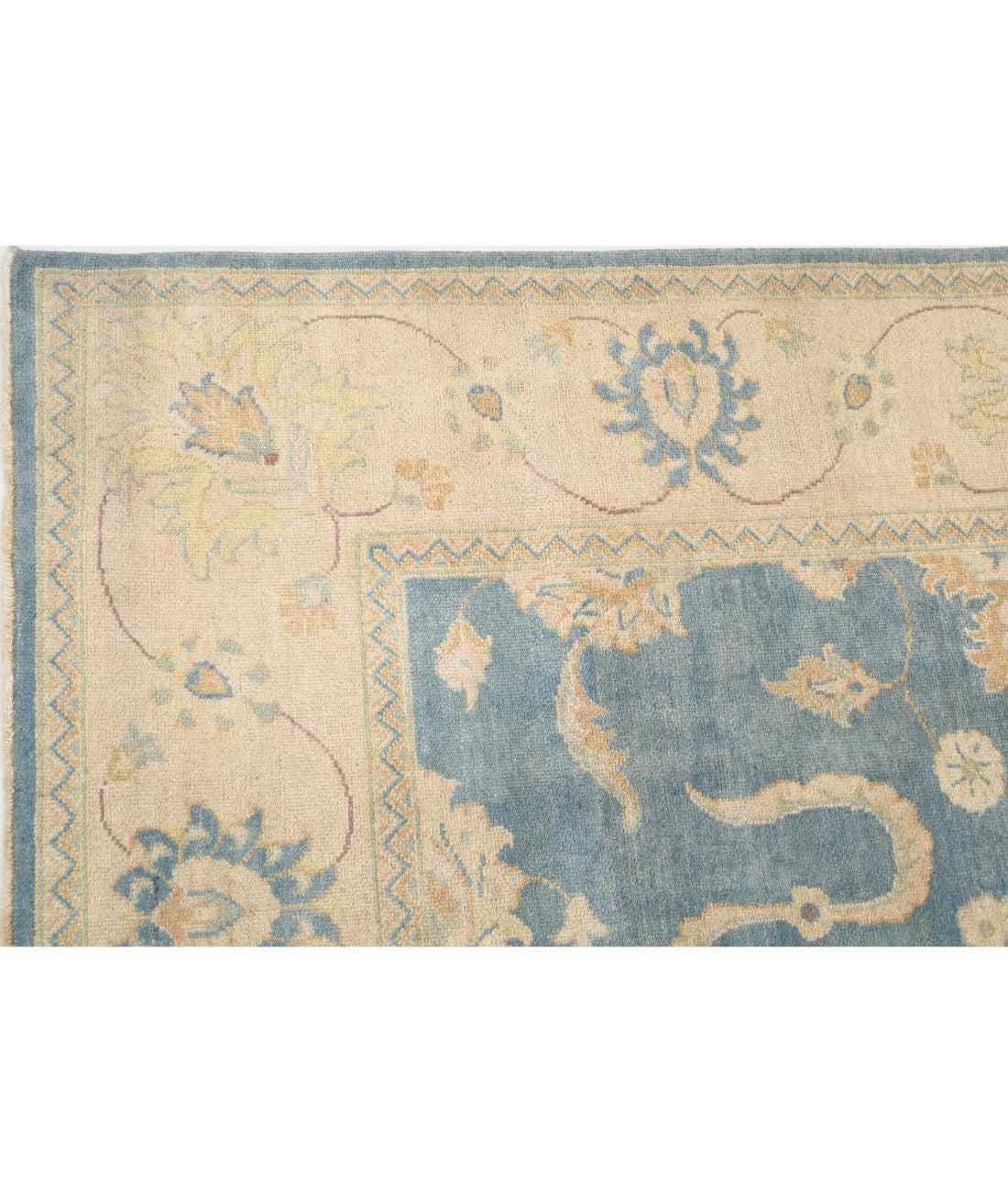 Ziegler 7'9'' X 7'9'' Hand-Knotted Wool Rug 7'9'' x 7'9'' (233 X 233) / Blue / Ivory