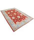 Ziegler 6'0'' X 8'10'' Hand-Knotted Wool Rug 6'0'' x 8'10'' (180 X 265) / Red / Blue