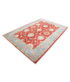 Ziegler 6'0'' X 8'10'' Hand-Knotted Wool Rug 6'0'' x 8'10'' (180 X 265) / Red / Blue