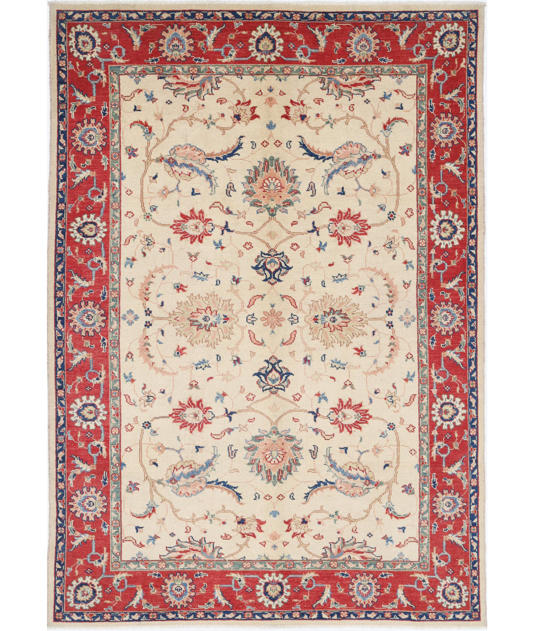 Ziegler 6'2'' X 9'3'' Hand-Knotted Wool Rug 6'2'' x 9'3'' (185 X 278) / Ivory / N/A