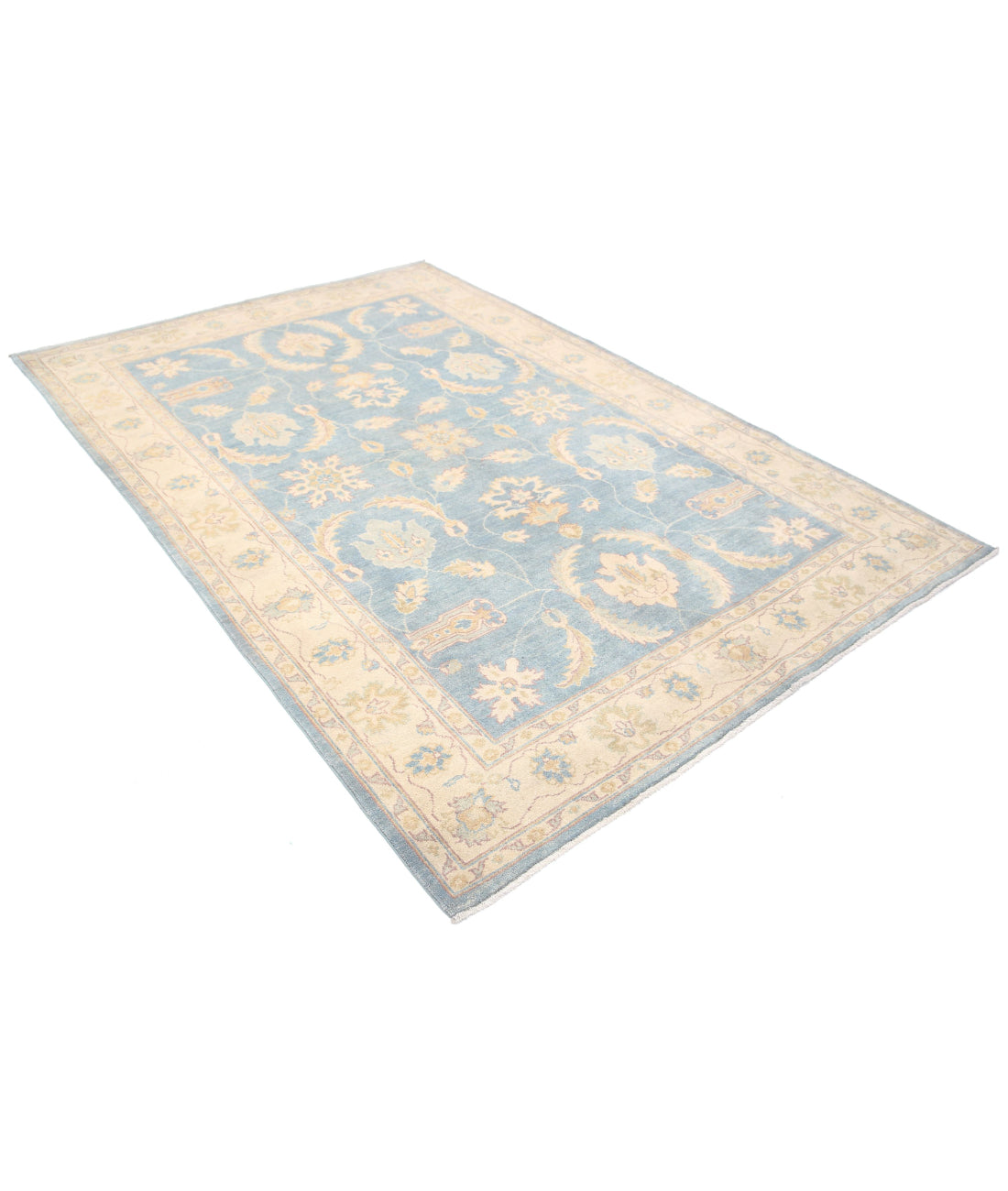 Ziegler 5'11'' X 8'10'' Hand-Knotted Wool Rug 5'11'' x 8'10'' (178 X 265) / Blue / Ivory