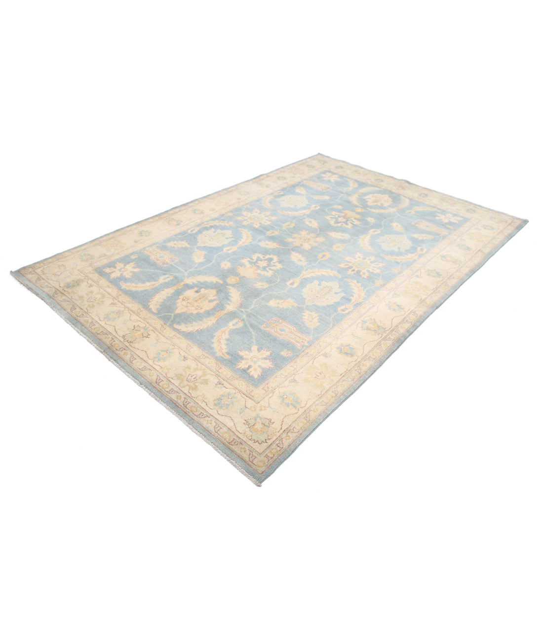 Ziegler 5'11'' X 8'10'' Hand-Knotted Wool Rug 5'11'' x 8'10'' (178 X 265) / Blue / Ivory