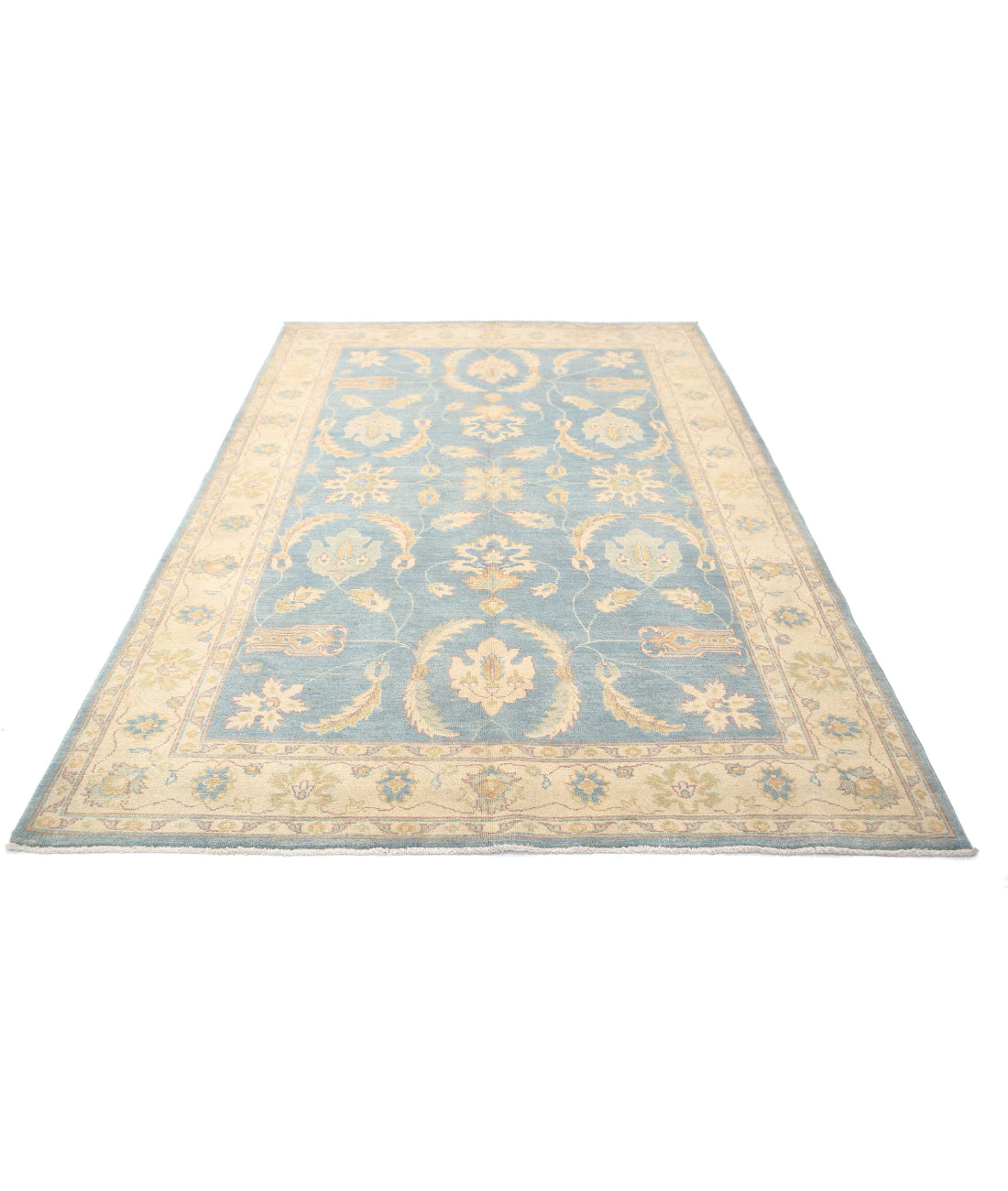 Ziegler 5'11'' X 8'10'' Hand-Knotted Wool Rug 5'11'' x 8'10'' (178 X 265) / Blue / Ivory