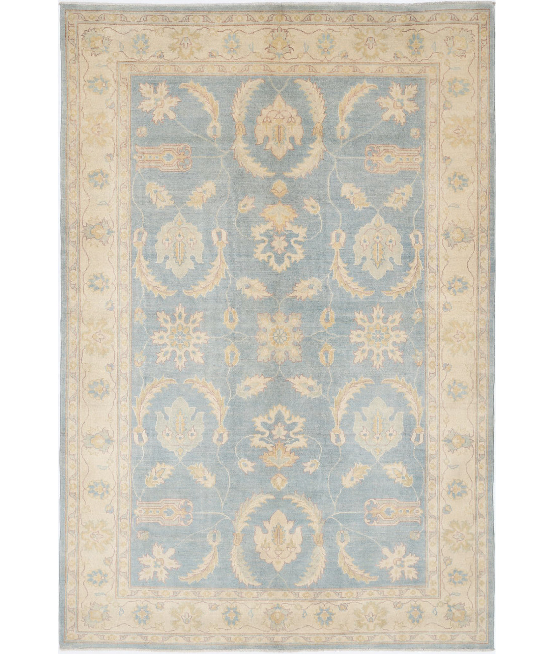 Ziegler 5'11'' X 8'10'' Hand-Knotted Wool Rug 5'11'' x 8'10'' (178 X 265) / Blue / Ivory