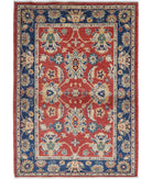 Ziegler 4'1'' X 5'10'' Hand-Knotted Wool Rug 4'1'' x 5'10'' (123 X 175) / Red / N/A