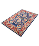 Ziegler 4'0'' X 6'0'' Hand-Knotted Wool Rug 4'0'' x 6'0'' (120 X 180) / Blue / N/A