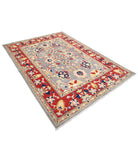 Ziegler 5'5'' X 7'4'' Hand-Knotted Wool Rug 5'5'' x 7'4'' (163 X 220) / Grey / Red