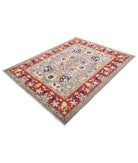 Ziegler 5'5'' X 7'4'' Hand-Knotted Wool Rug 5'5'' x 7'4'' (163 X 220) / Grey / Red