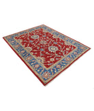 Ziegler 5'1'' X 6'6'' Hand-Knotted Wool Rug 5'1'' x 6'6'' (153 X 195) / Red / Blue