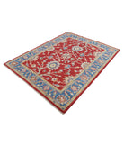 Ziegler 5'1'' X 6'6'' Hand-Knotted Wool Rug 5'1'' x 6'6'' (153 X 195) / Red / Blue