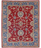 Ziegler 5'1'' X 6'6'' Hand-Knotted Wool Rug 5'1'' x 6'6'' (153 X 195) / Red / Blue