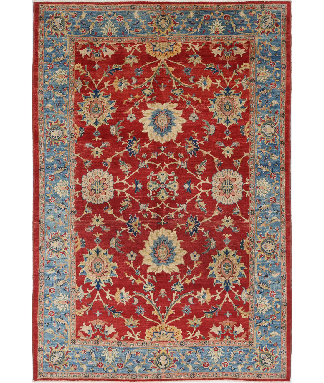 Ziegler 6'6'' X 9'8'' Hand-Knotted Wool Rug 6'6'' x 9'8'' (195 X 290) / Red / N/A