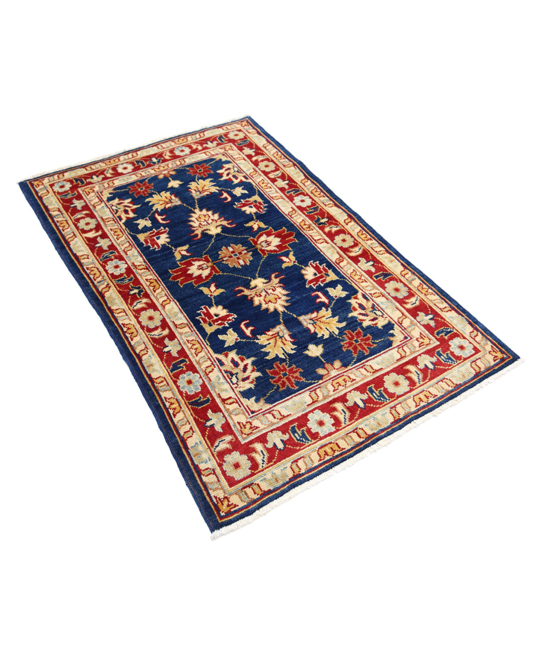 Ziegler 3'0'' X 4'9'' Hand-Knotted Wool Rug 3'0'' x 4'9'' (90 X 143) / Blue / N/A