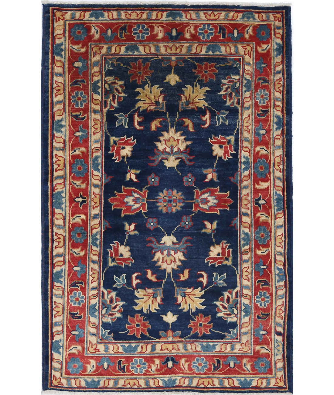 Ziegler 3'0'' X 4'8'' Hand-Knotted Wool Rug 3'0'' x 4'8'' (90 X 140) / Blue / N/A