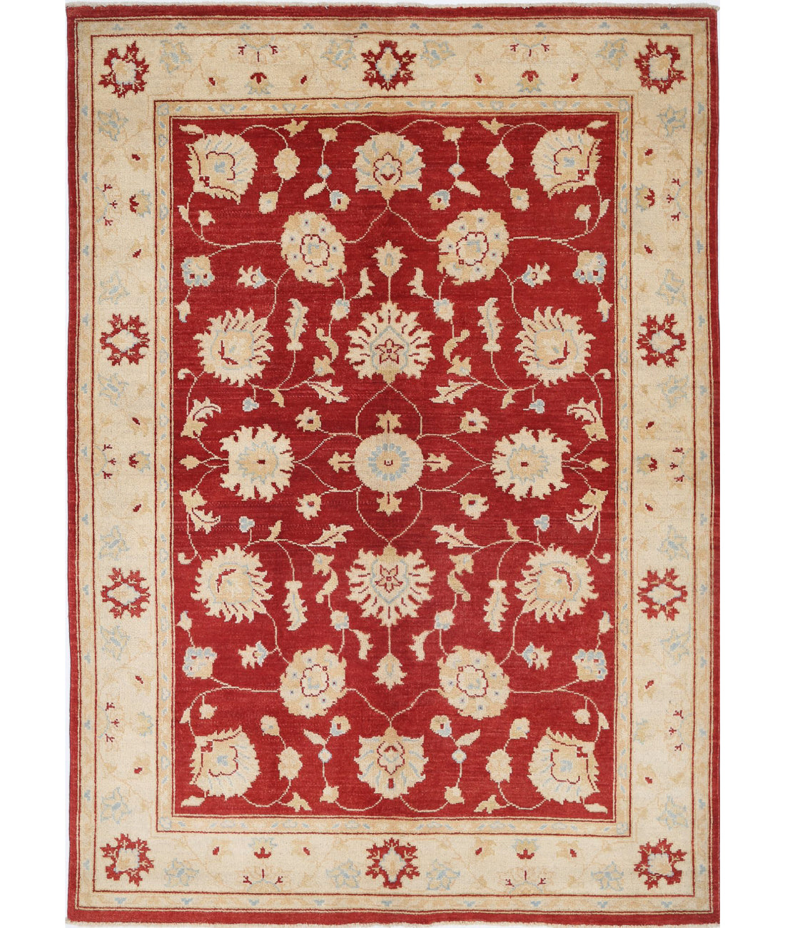 Ziegler 4'11'' X 7'1'' Hand-Knotted Wool Rug 4'11'' x 7'1'' (148 X 213) / Red / Ivory