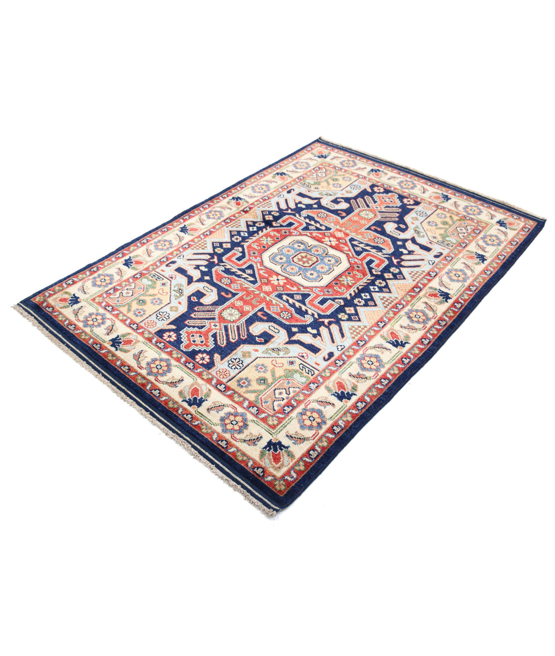 Ziegler 4'2'' X 5'10'' Hand-Knotted Wool Rug 4'2'' x 5'10'' (125 X 175) / Blue / N/A