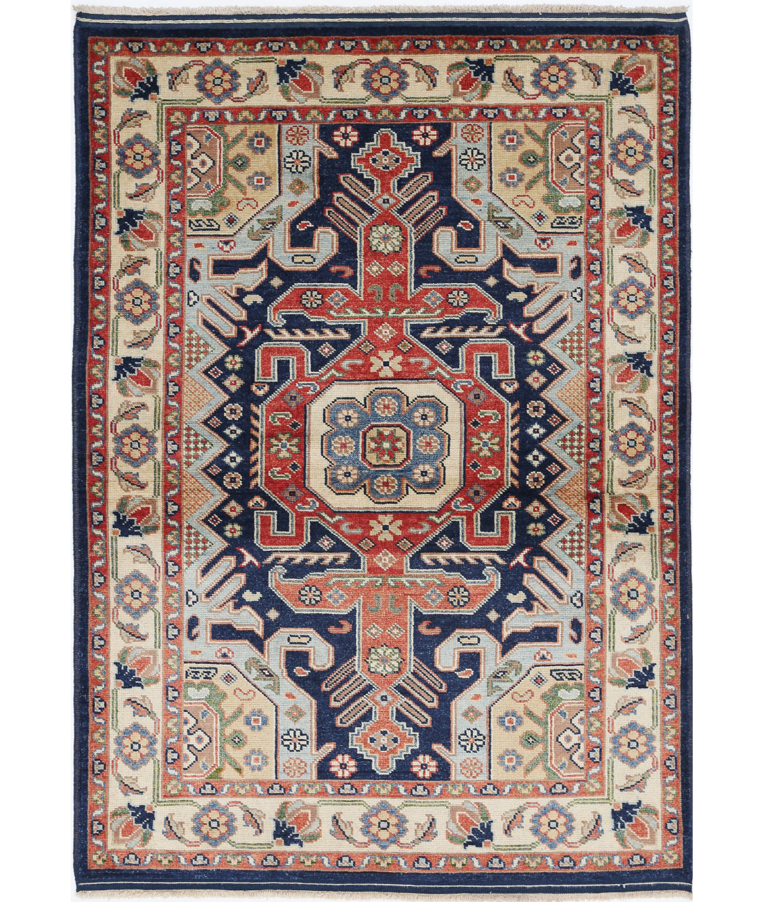 Ziegler 4'2'' X 5'10'' Hand-Knotted Wool Rug 4'2'' x 5'10'' (125 X 175) / Blue / N/A