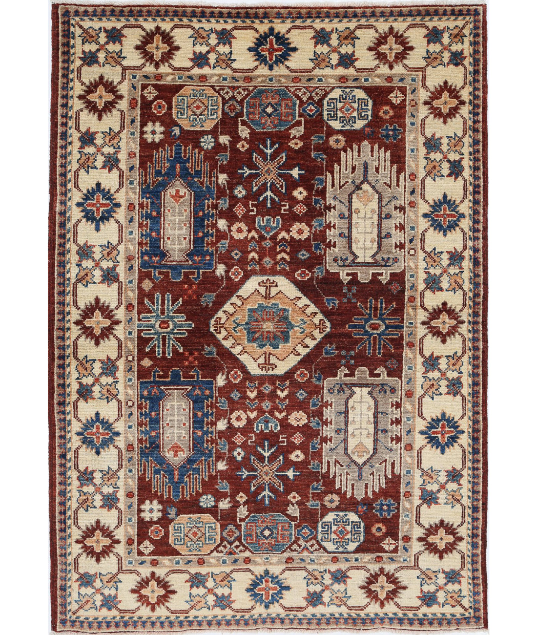 Ziegler 4'0'' X 5'9'' Hand-Knotted Wool Rug 4'0'' x 5'9'' (120 X 173) / Red / N/A