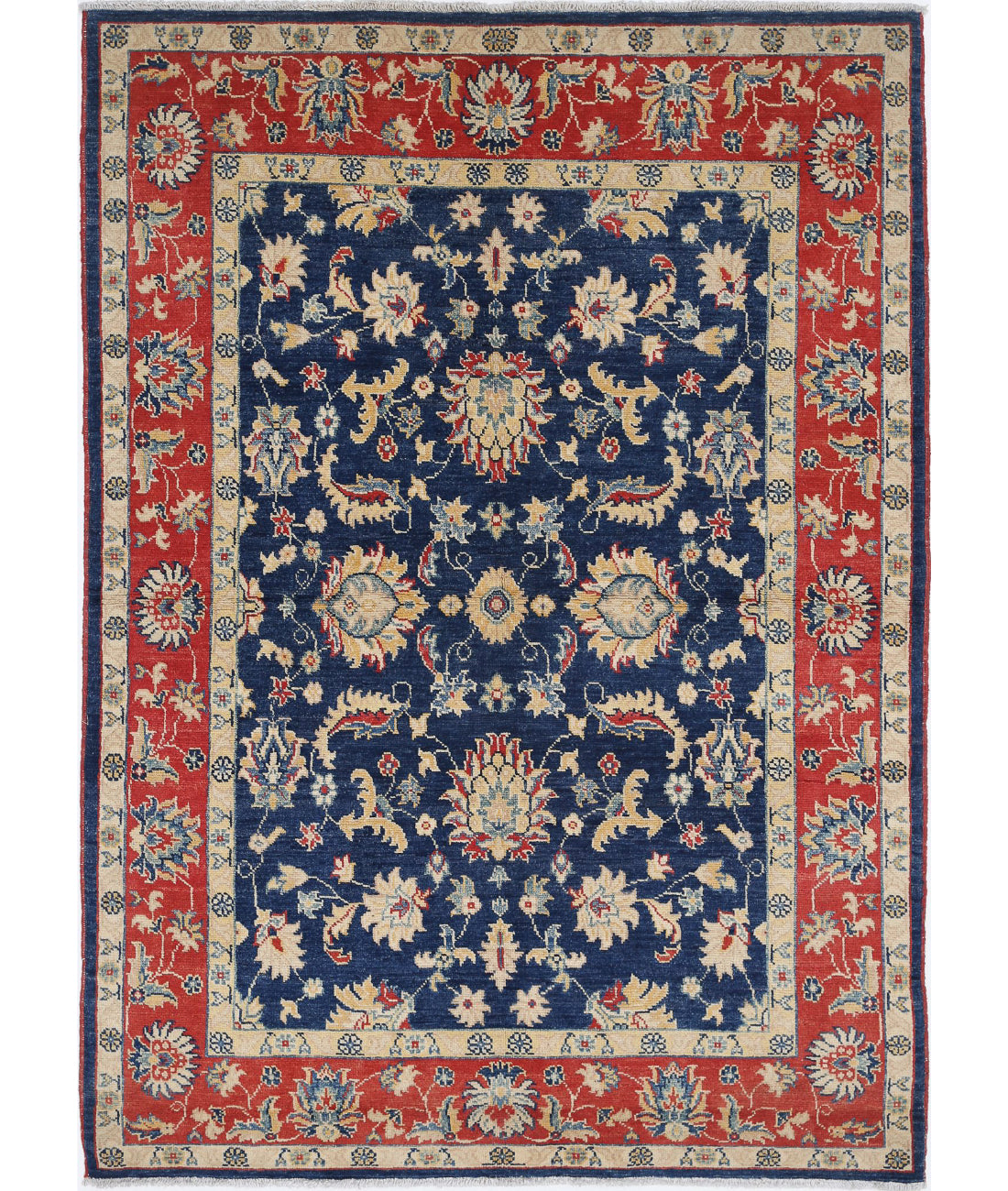 Ziegler 4'8'' X 6'5'' Hand-Knotted Wool Rug 4'8'' x 6'5'' (140 X 193) / Blue / N/A