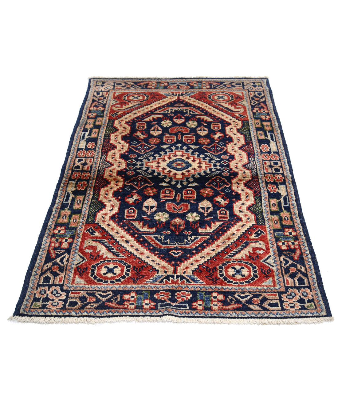 Ziegler 3'5'' X 4'9'' Hand-Knotted Wool Rug 3'5'' x 4'9'' (103 X 143) / Blue / N/A