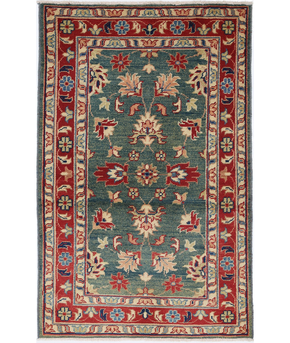 Ziegler 2'11'' X 4'9'' Hand-Knotted Wool Rug 2'11'' x 4'9'' (88 X 143) / Green / N/A