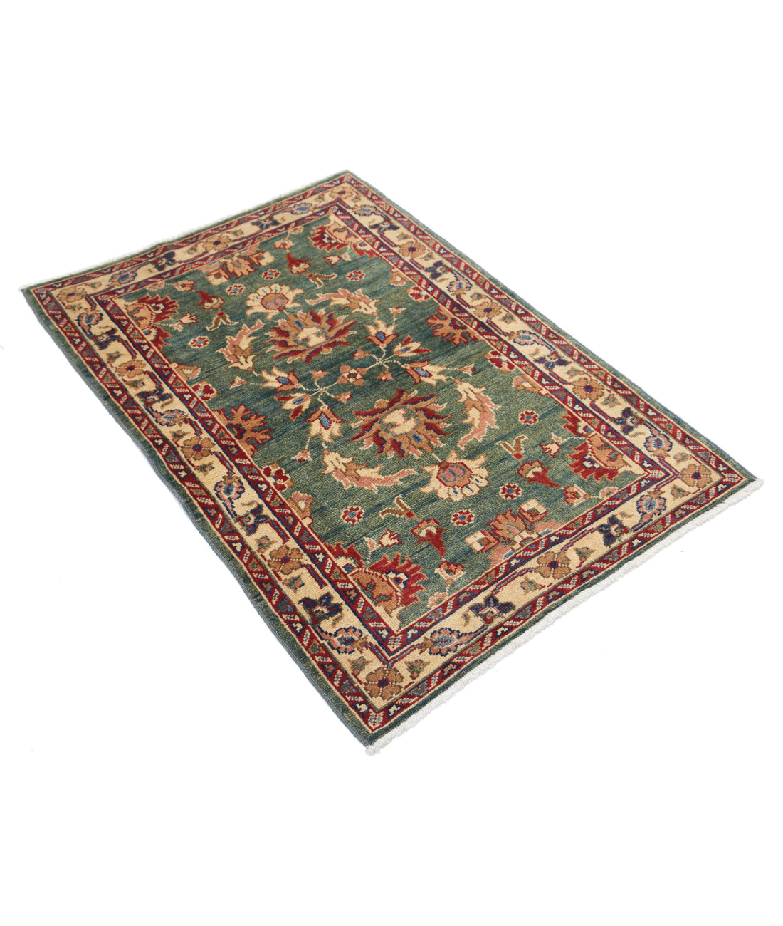 Ziegler 3'2'' X 4'6'' Hand-Knotted Wool Rug 3'2'' x 4'6'' (95 X 135) / Green / N/A