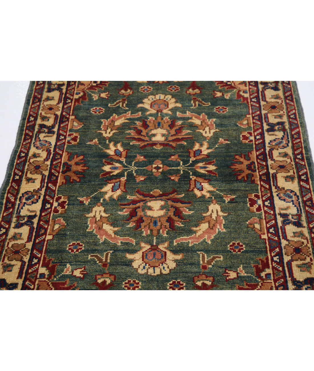 Ziegler 3'2'' X 4'6'' Hand-Knotted Wool Rug 3'2'' x 4'6'' (95 X 135) / Green / N/A