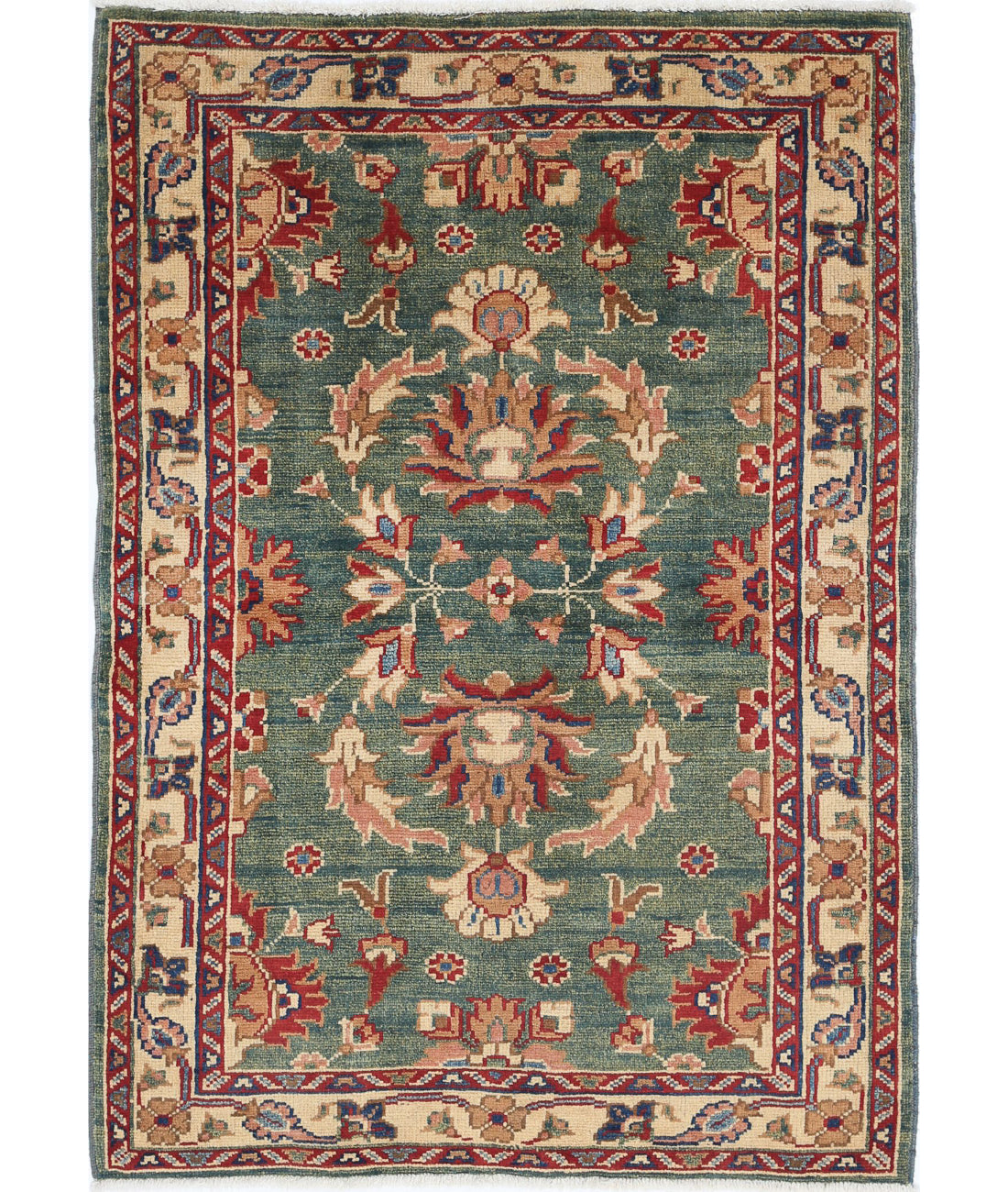 Ziegler 3'2'' X 4'6'' Hand-Knotted Wool Rug 3'2'' x 4'6'' (95 X 135) / Green / N/A