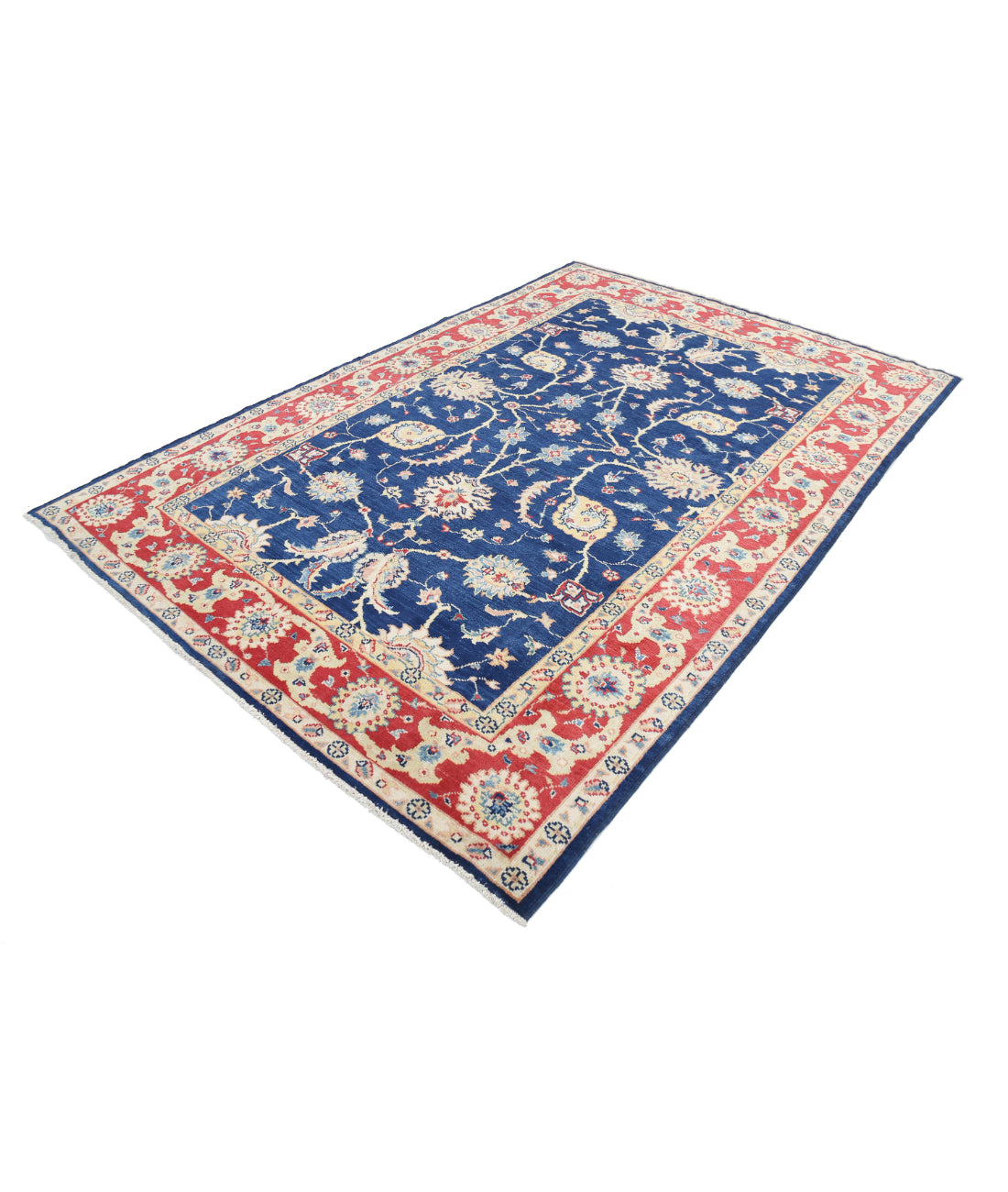 Ziegler 6'1'' X 8'11'' Hand-Knotted Wool Rug 6'1'' x 8'11'' (183 X 268) / Blue / N/A