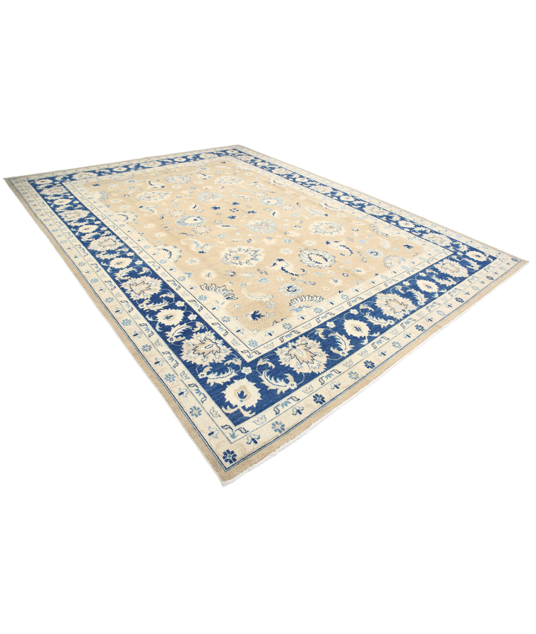 Ziegler 10'0'' X 13'2'' Hand-Knotted Wool Rug 10'0'' x 13'2'' (300 X 395) / Taupe / Blue