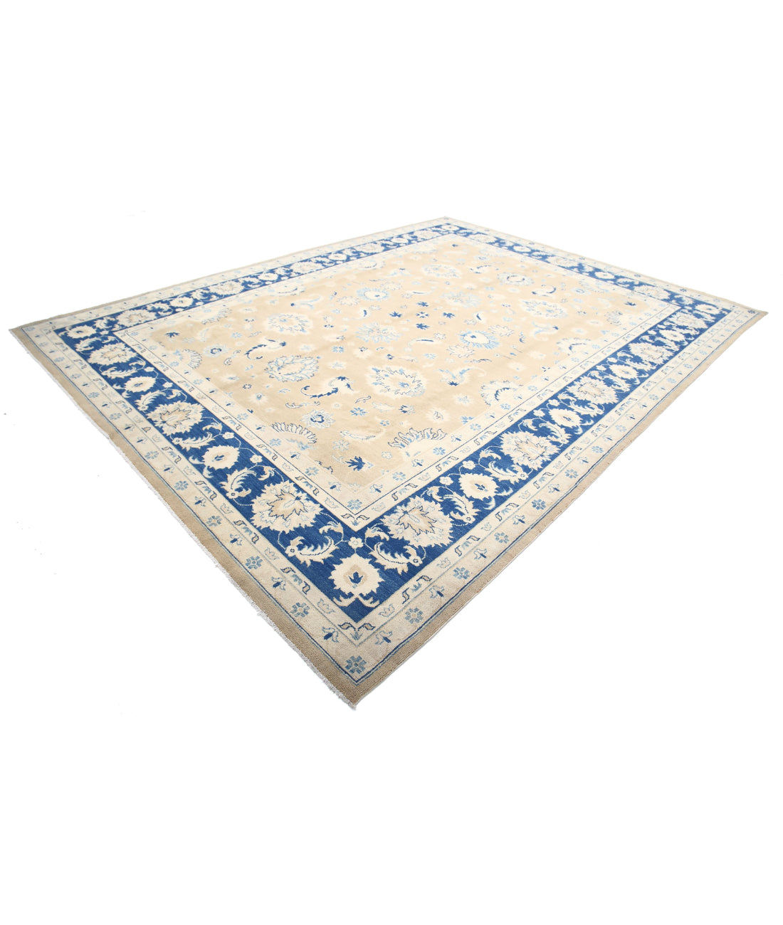 Ziegler 10'0'' X 13'2'' Hand-Knotted Wool Rug 10'0'' x 13'2'' (300 X 395) / Taupe / Blue