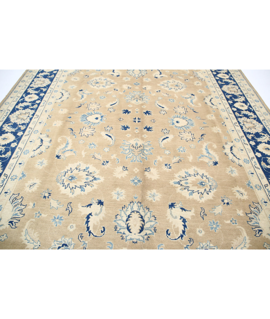 Ziegler 10'0'' X 13'2'' Hand-Knotted Wool Rug 10'0'' x 13'2'' (300 X 395) / Taupe / Blue