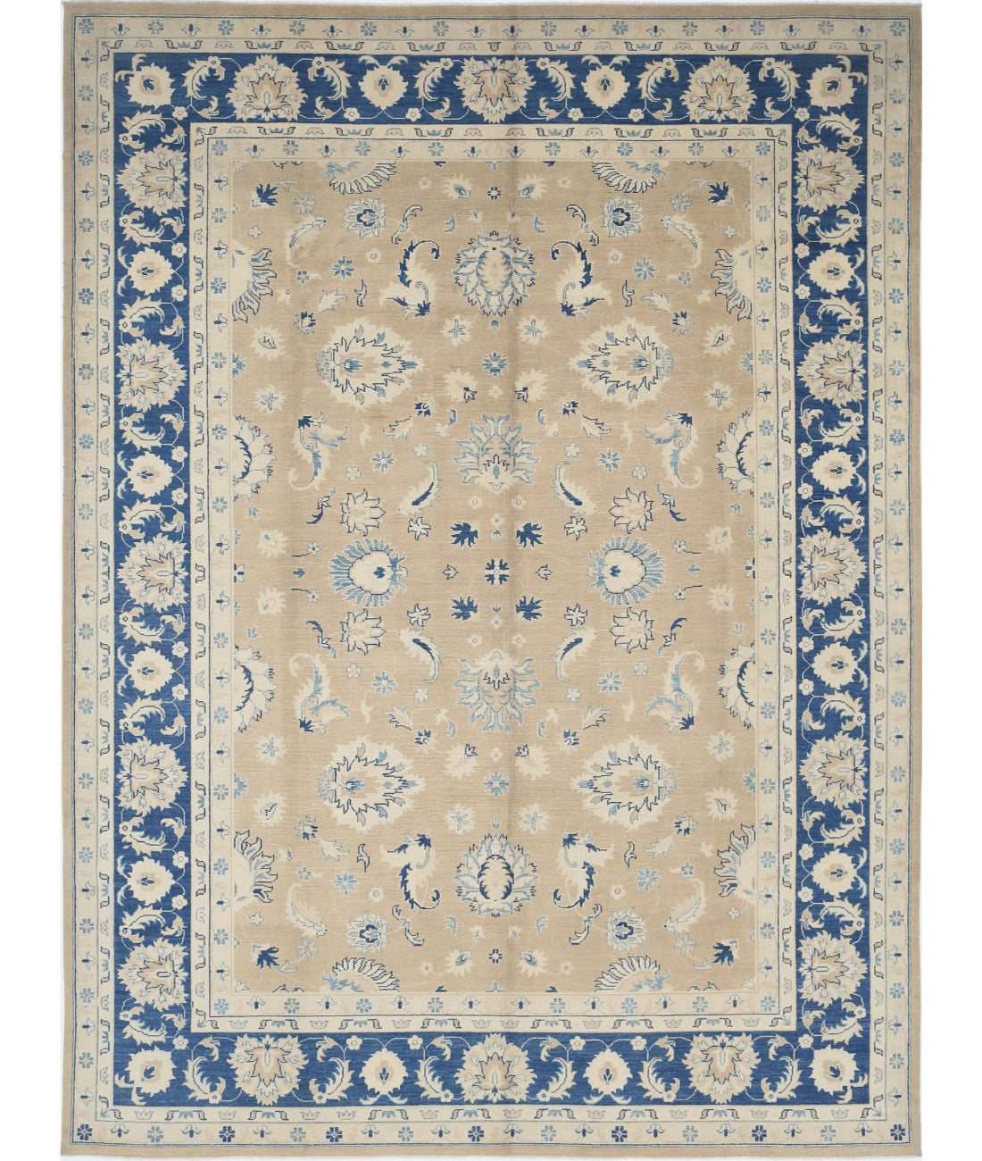 Ziegler 10'0'' X 13'2'' Hand-Knotted Wool Rug 10'0'' x 13'2'' (300 X 395) / Taupe / Blue